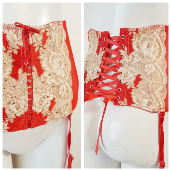 Victorias Secret valentine red corset garter belt - Picture 2 of 12